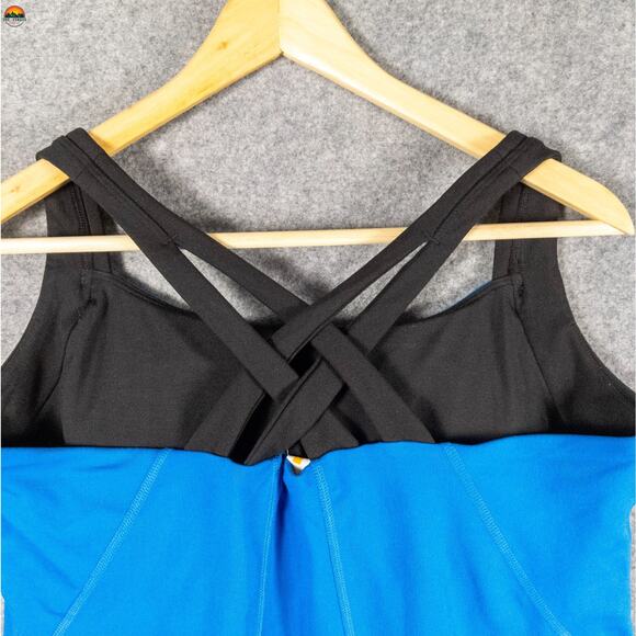 Lucy Racerback Tank Top Blue Black Cross-Back Activewear Yoga gymcore Women's XL - Picture 4 of 10